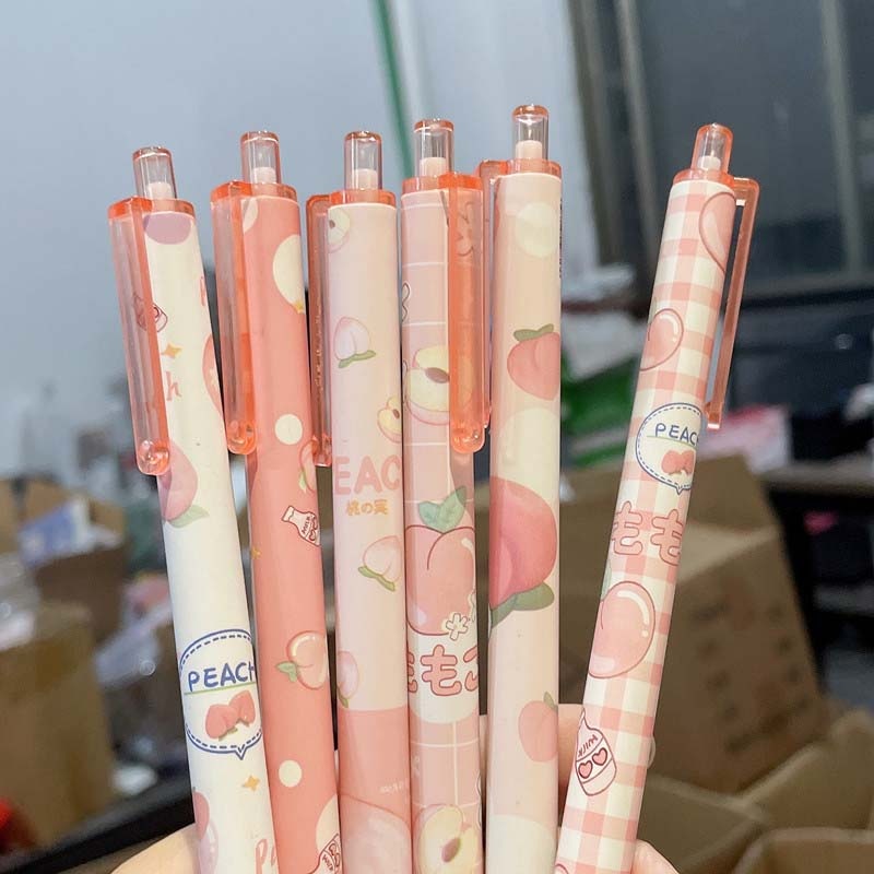 Enniyy📚Bút bi bấm ngòi 0.5mm mực đen vỏ hoạt hình đáng yêu
