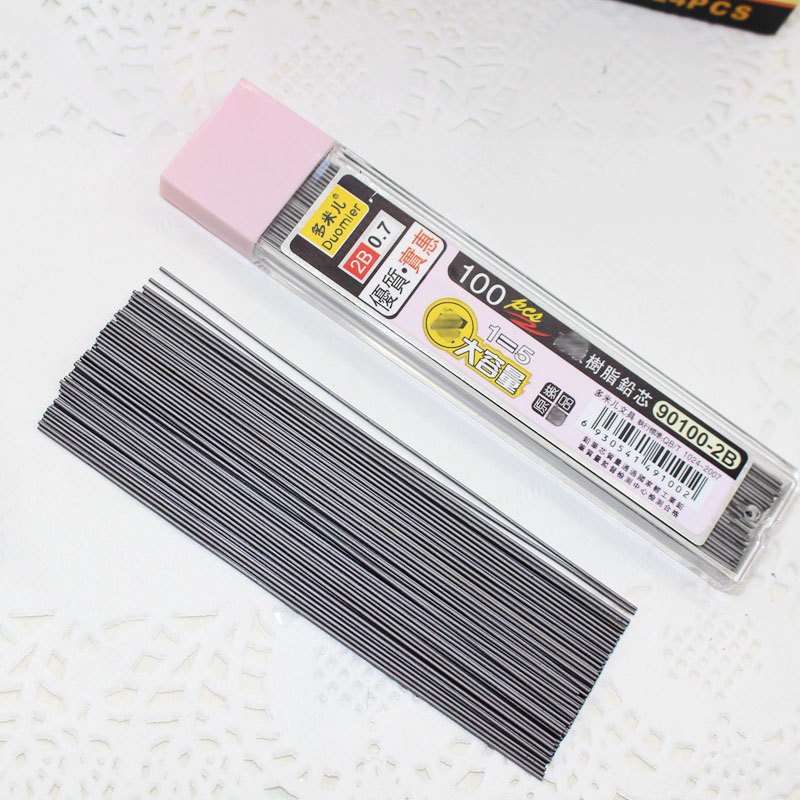✨✨Hộp 100 Ruột Bút Chì Bấm 0.5/0.7mm 2B