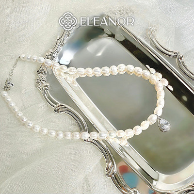Dây chuyền nữ ngọc trai nhân tạo Eleanor Accessories mặt giọt nước phụ kiện trang sức vòng cổ 4773
