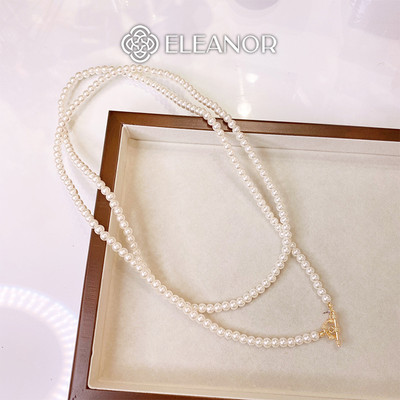 Dây chuyền nữ layer ngọc trai nhân tạo Eleanor Accessories phụ kiện trang sức vòng cổ 5301