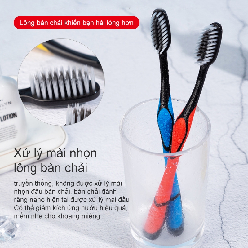 Bàn chải đánh răng lông mềm than tre Bàn chải đánh răng lông mềm đơn than tre
