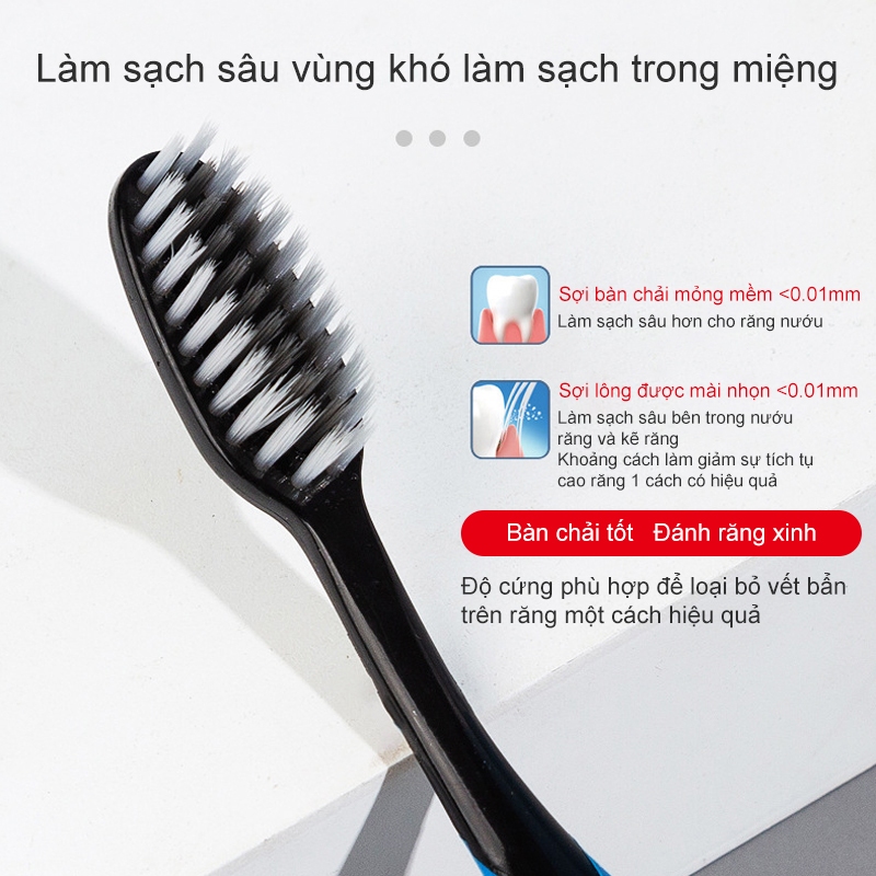Bàn chải đánh răng lông mềm than tre Bàn chải đánh răng lông mềm đơn than tre