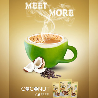 Bịch cà phê hòa tan vị dừa Meet More ẩn