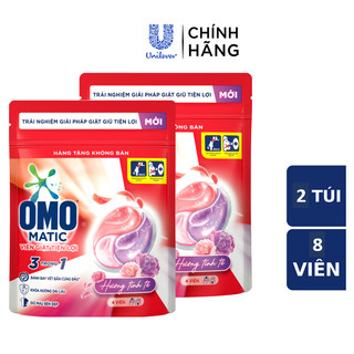  Combo 2 Túi viên giặt tiện lợi OMO 3 trong 1 (4 viên/túi) - Tinh tế