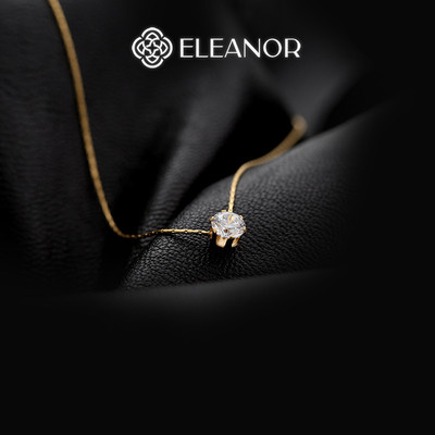 Dây chuyền nữ titan Eleanor Accessories mặt đính đá lấp lánh vòng cổ basic phụ kiện trang sức 6118