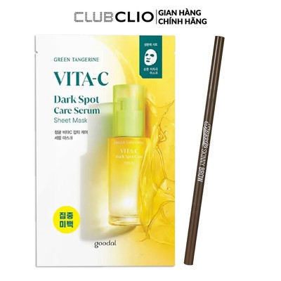 (Quà tặng) Mặt Nạ Làm Sáng Da Goodal Green Tangerine Vita C 28ml & Chì Chân Mày Peripera 0.05G 2 Dark Brown