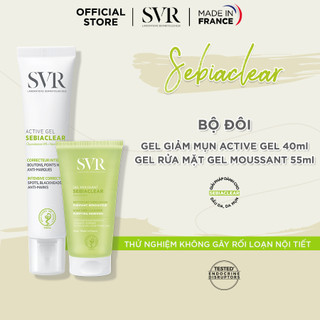 Bộ đôi Kem làm giảm mụn SVR Sebiaclear Active 40ml và Gel rửa mặt không xà phòng Sebiaclear Gel Moussant 55ml