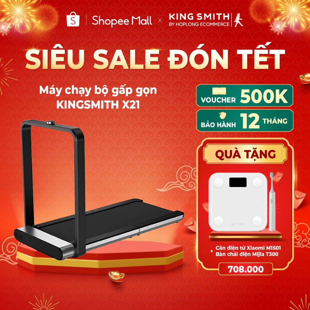 Máy chạy bộ gấp gọn KingSmith X21 TRX21F Bản Quốc tế - WalkingPad Treadmill X21 - Màn hình LED - BH 12 Tháng