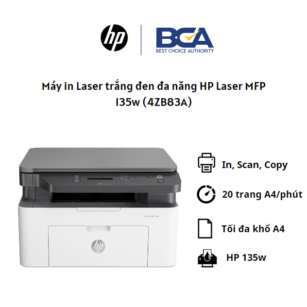 Máy in Laser trắng đen đa năng HP 135w (In, Copy, Scan, Wifi) _ 4ZB83A