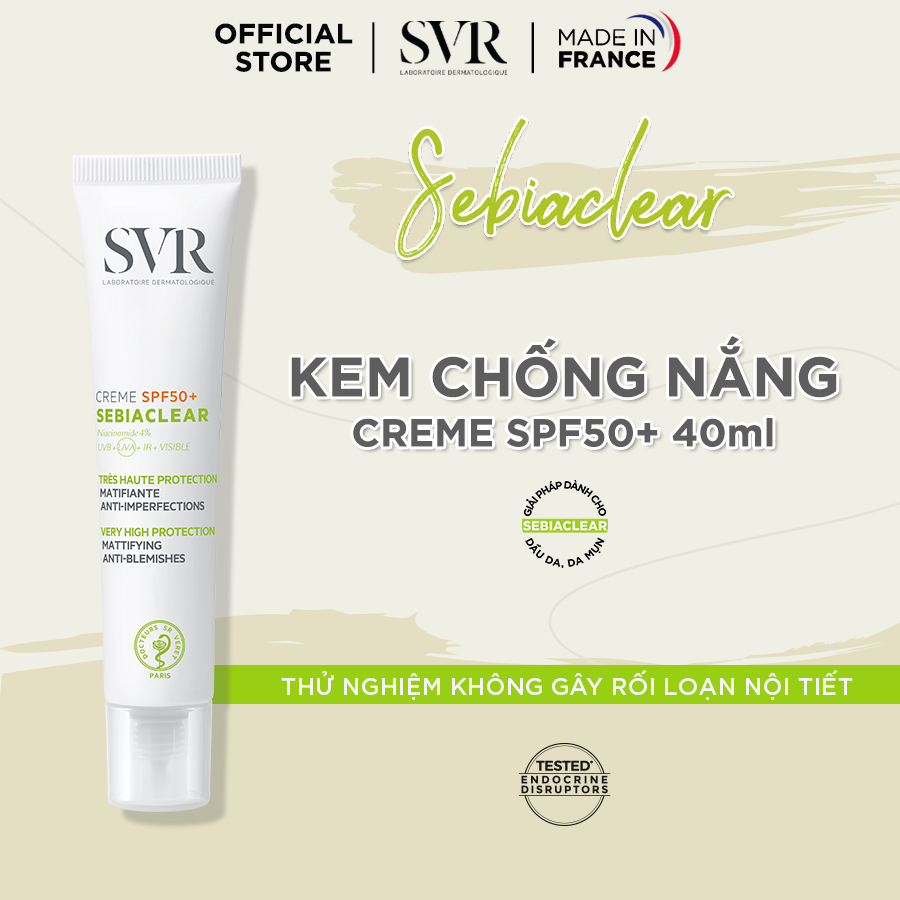 Kem làm giảm mụn và chống nắng cao SVR SEBIACLEAR CREME SPF50+ 40ml