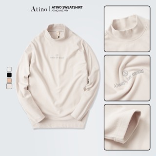 [ĐỒNG GIÁ 79K] Áo Thun Dài Tay Nỉ Nhung Giữ Nhiệt Nam Cao Cổ ATINO Hàn Quốc Ấm Áp Form Regular Fit AN4.7994