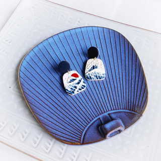 Bông tai Wave | Trang sức khuyên tai thủ công đất sét polymer | LAM Jewelry