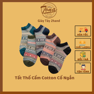 [TonaShoe] Tất Thổ Cẩm Vintage Cổ Ngắn Đủ Màu
