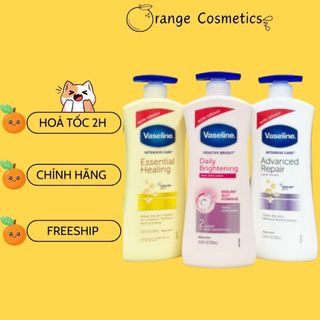 Sữa Dưỡng Thể Dưỡng Ẩm Trắng Da toàn thân Vaseline Body Lotion bản Mỹ 600ml- Han Cosmetics