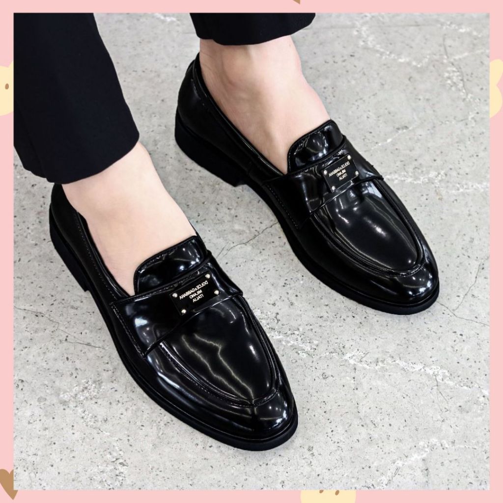 Giày lười da nam công sở cao cấp D&G đế đúc cao 3,5cm mã QC15 - THỎ NGỌC