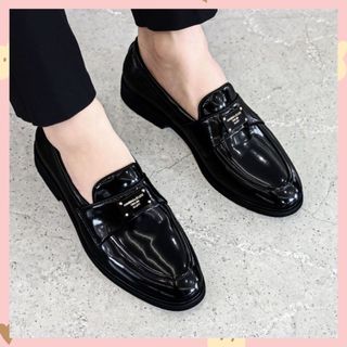 Giày lười da nam công sở cao cấp D&G đế đúc cao 3,5cm mã QC15 - THỎ NGỌC