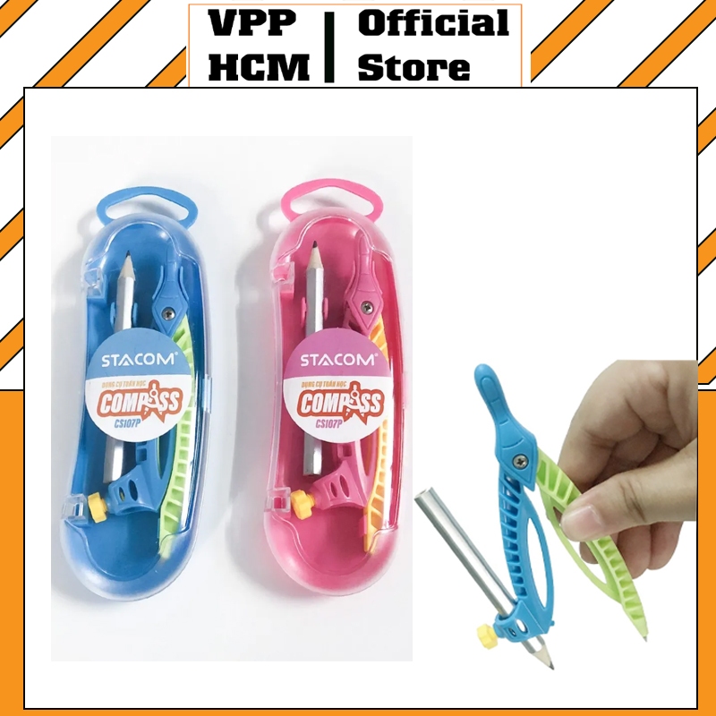 Compa học sinh - Compa chì gỗ (kèm bút chì) Stacom CS107P giá rẻ