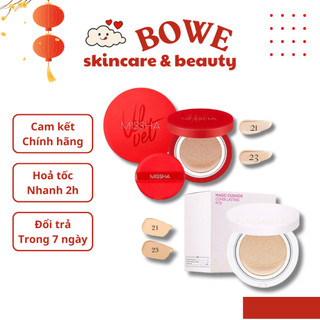 Phấn nước/ cushion kiềm dầu che phủ cao missha cushion spf50+/pa+++ 15g vỏ hồng/đỏ, no 21, 23