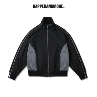 Áo Khoác Dù DAPPERANDMORE Zipper Grey Jacket Vải Dù 2 Lớp Phối Zip - Black