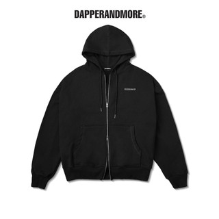 Áo Khoác Hoodie DAPPERANDMORE Metal Zipped Vải Nỉ Chân Cua 100% Cotton Phối Tag Kim Loại - Balck