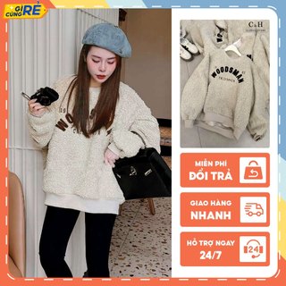 Áo Sweater lông thêu Woodsman nam nữ dài tay lông cừu xù form rộng C&H Clothing