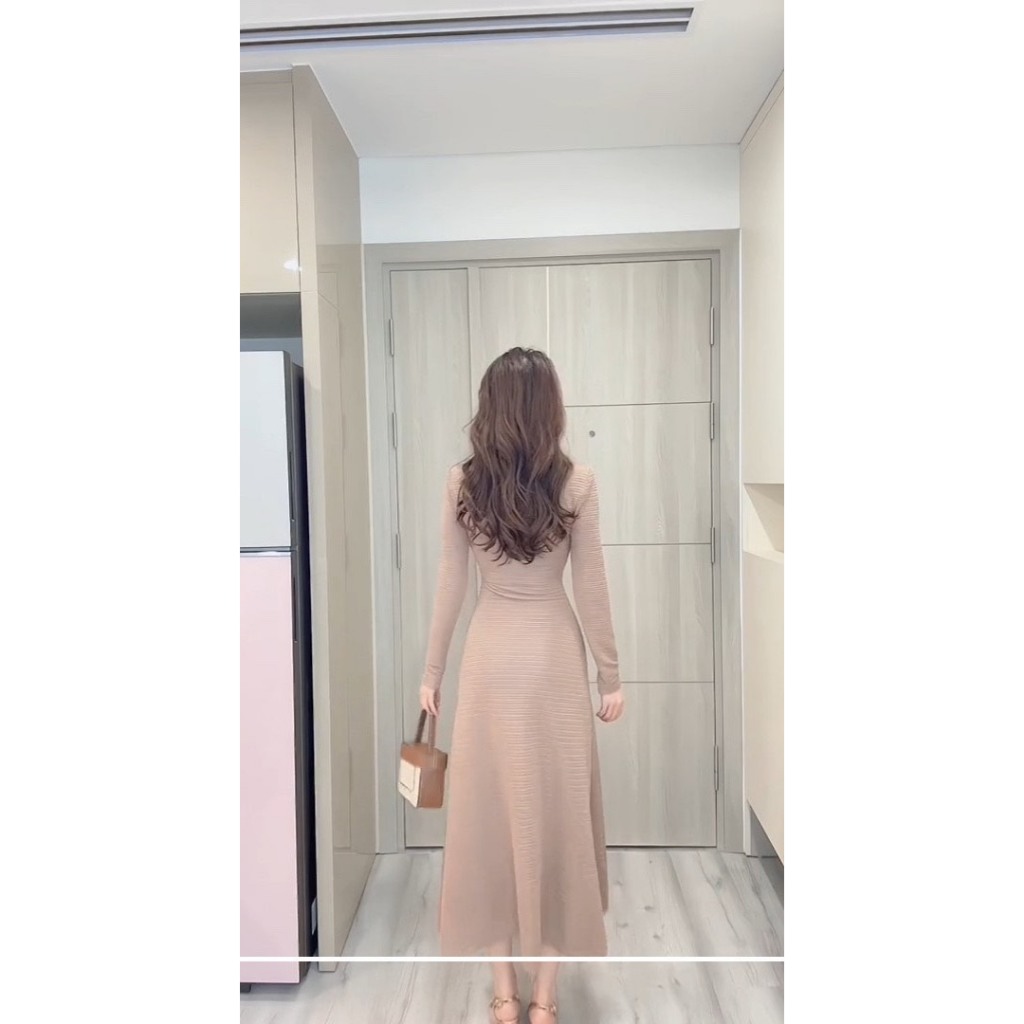 Đầm body nữ dáng dài đuôi cá xốp nhăn, Váy ôm body váy thiết kế không lộ bụng, tôn dáng - Melli