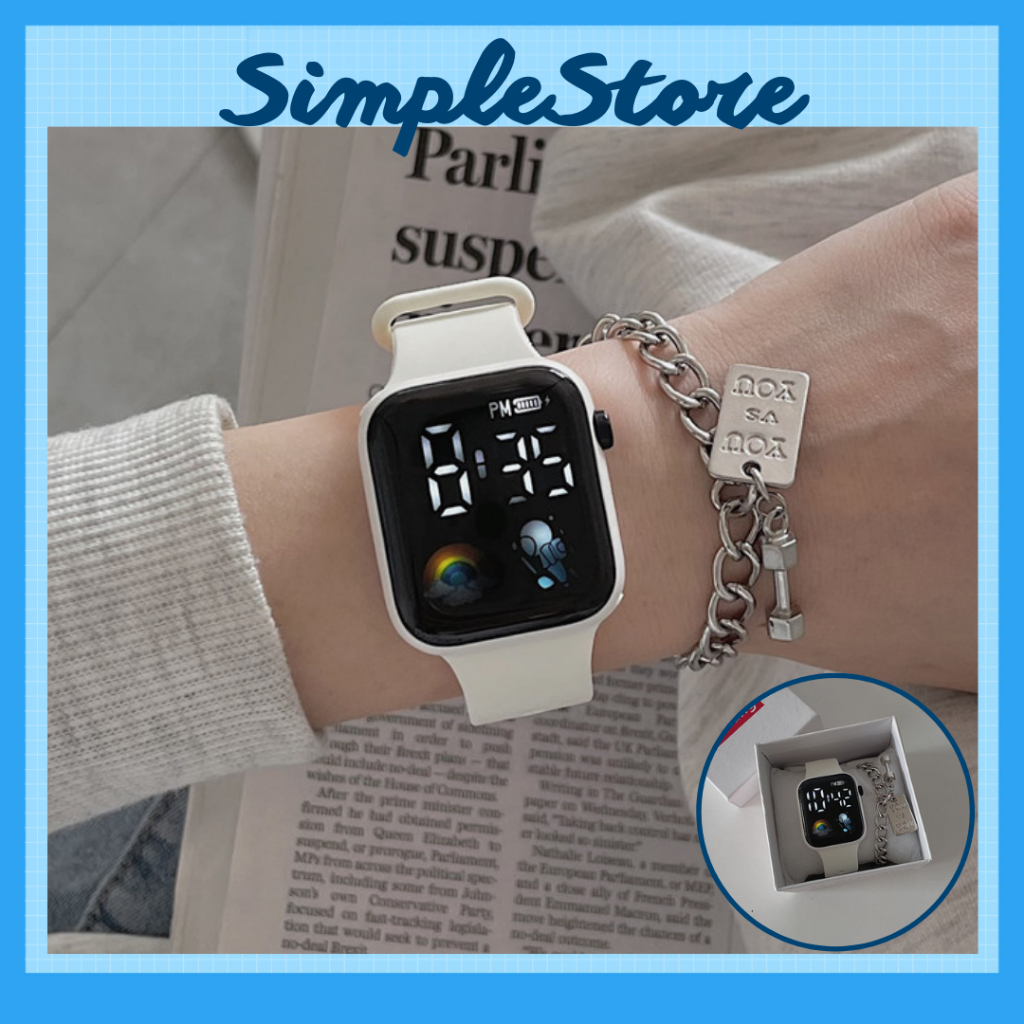 Đồng Hồ Điện Tử Đèn Led Unisex 06 Thời Trang Cá Tính Phong Cách Hàn Quốc