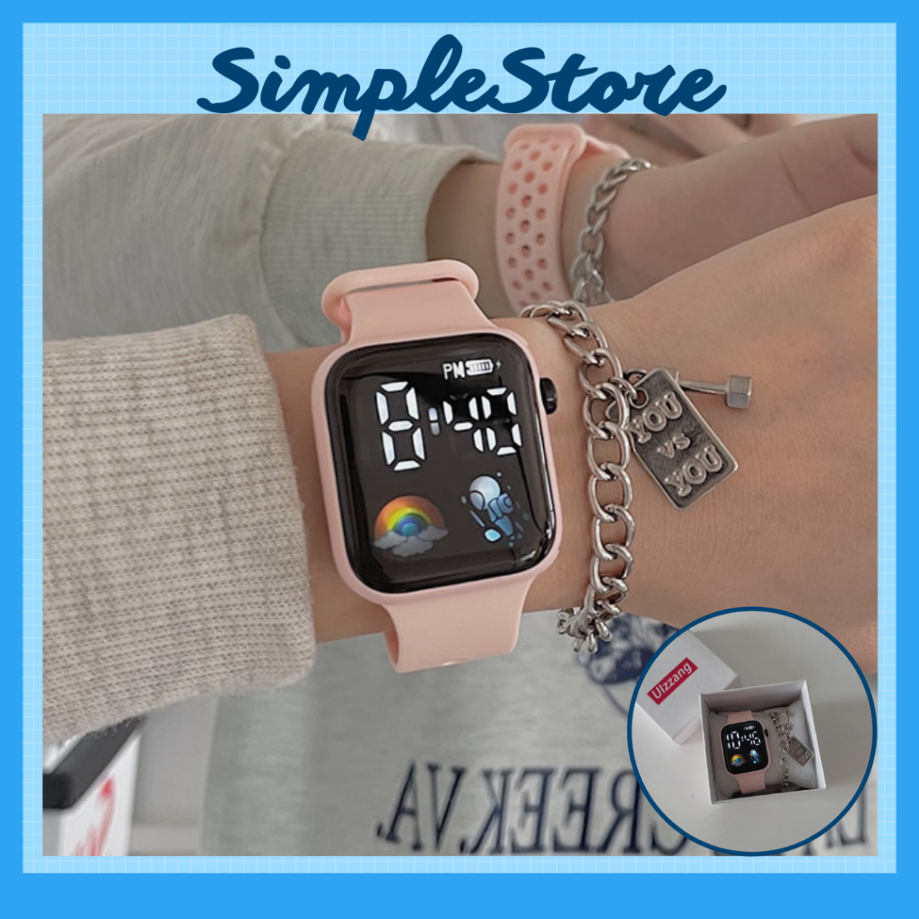 Đồng hồ nam nữ Unisex Led kiểu dáng phi hành gia dây cao su êm tay thời trang cá tính Rose 06-001