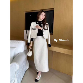 Set váy dạ siêu tôn dáng,sang chảnh tiểu thư