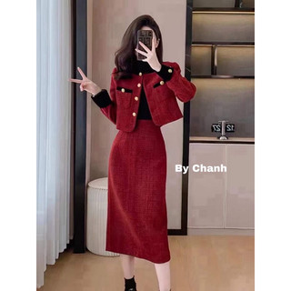 Set váy dạ siêu tôn dáng,sang chảnh tiểu thư