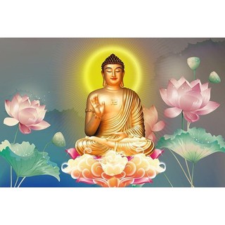 Tranh đính full kín đá tự làm _ phật a di đà