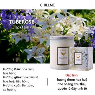 Nến thơm vintage Chillme hương nhẹ nhàng thư thái 200g - Tuberose