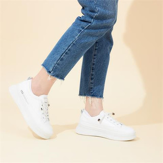 Giày thể thao nữ mwc 0750 - giày thể thao nữ màu trắng đế cao basic, sneaker êm chân đế độn 4cm hot trend