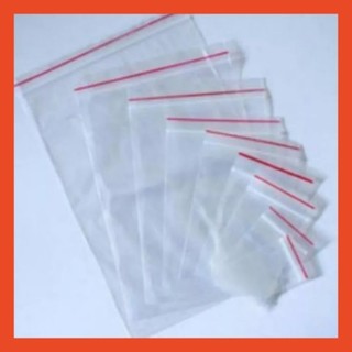 100 gr túi zipper viền đỏ - Túi zip chỉ đỏ