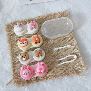Khay gương mini đựng Lens thú cute