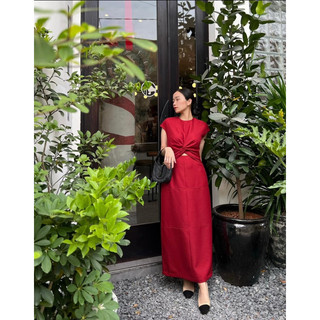 Đầm xoắn eo tay cúp - Tịnh Xuyên