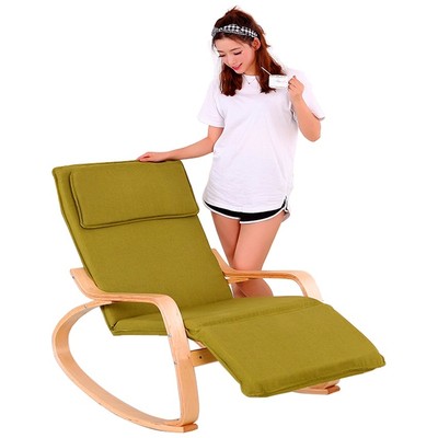 Ghế bập bênh POANG - ghế thư giãn đọc sách, nghe nhạc tích hợp gác chân