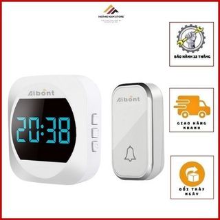 Chuông cửa không dây hiển thị nhiệt độ Aibont R195-WW có 4 mức âm lượng 38 kiểu nhạc chuông tùy chỉnh