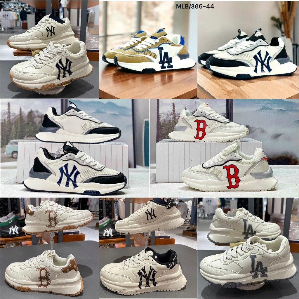 Giày Thể Thao MLB Chunky Runner LA Dodgers, Giày MLB Chunky Runner New York Yankees Black   Nam Nữ,hot năm 2023