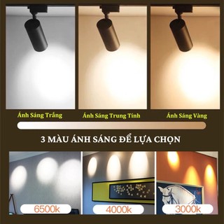 Combo 3 Đèn Rọi 3 Chế Độ + 1 Thanh Ray 1m
