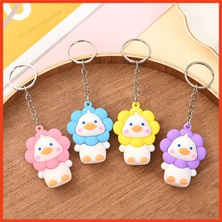 Móc khoá chú vịt hình hoa cúc cute , móc treo balo túi.. nhiều màu sắc lựa chọn