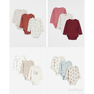 Set 3 bodysuit dài tay HM auth