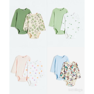 Set 2 bodysuit tay dài HM auth
