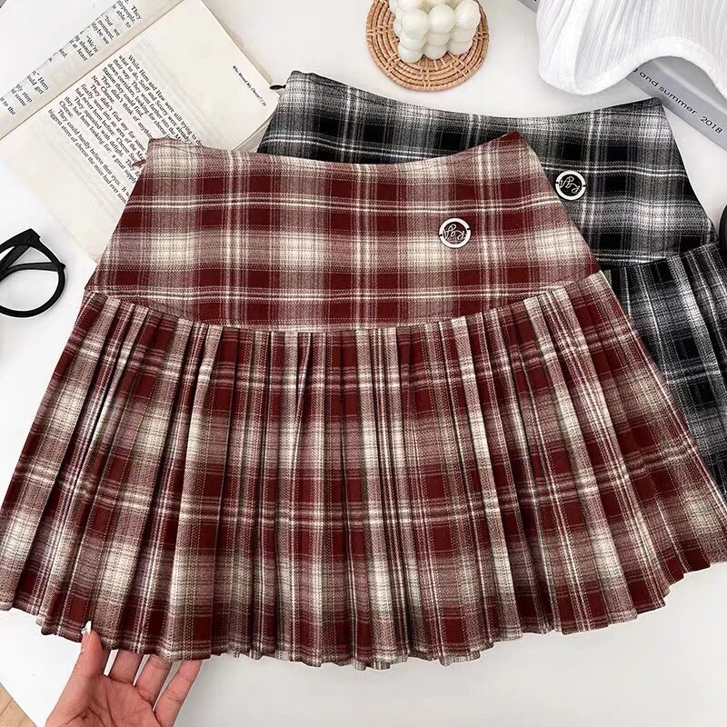 CHÂN VÁY DẠ KẺ XẾP LY HÀNG QUẢNG CHÂU LOẠI 1 - TUYỂN SỈ