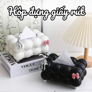 Hộp Đựng Khăn Giấy AMOS Hình Đám Mây Celebrow Marshmallow Con Thỏ Để Bàn Phòng Khách Sang Trọng