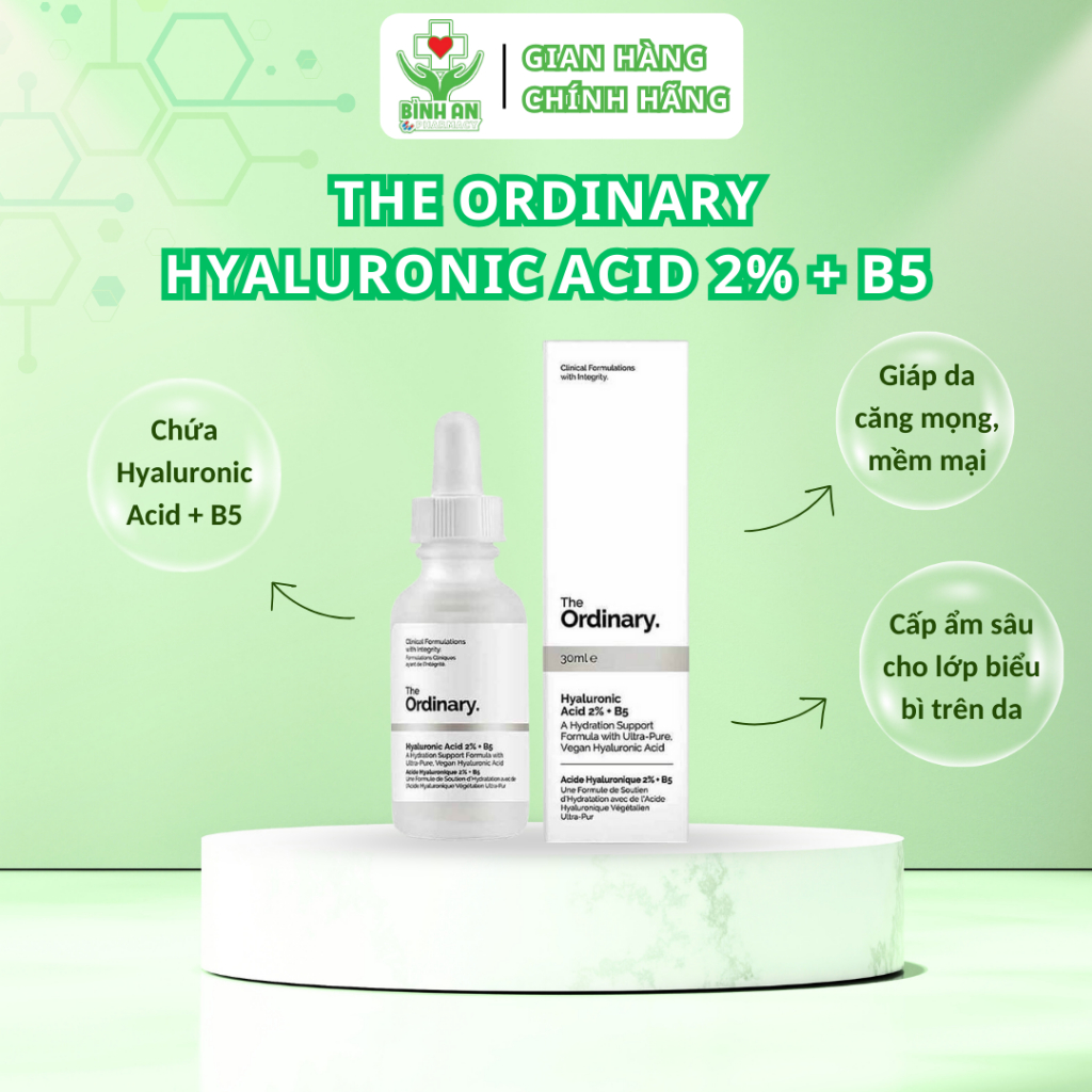 The Ordinary HYALURONIC ACID 2% + B5 Serum làm sáng da, dưỡng ẩm chuyên sâu - Nhà thuốc Bình An