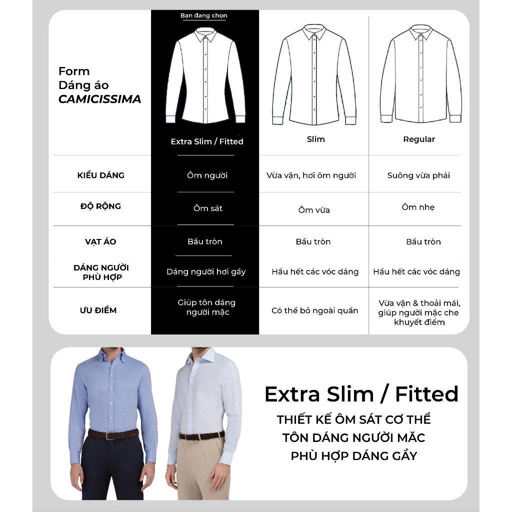 Áo Sơ Mi Nam Tay Dài CAMICISSIMA Kẻ Sọc Nhiều Màu Form Extra Slim Fit Dòng Non-iron - NIESFMCLVS11073