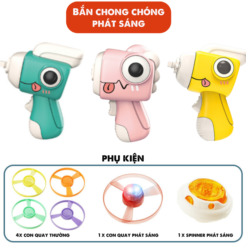 Đồ chơi bắn chong chóng, con quay phát sáng spinner nhiều màu sắc cho bé