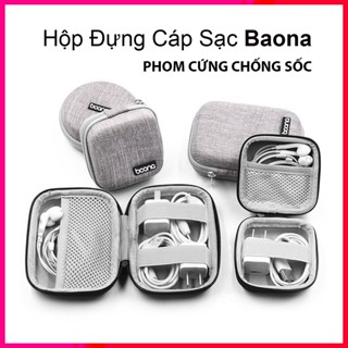 Hộp Đựng Sạc Cáp Điện Thoại Tai Nghe Thẻ Nhớ, Túi Đựng Phụ Kiện Điện Tử Baona (Boona) Phom Cứng