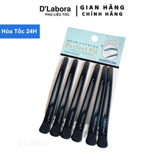 Bộ 6 cái kẹp vịt perfect fit nhựa cao cấp, kẹp tóc nam nữ cho tiệm tóc salon barber spa shop dlabora